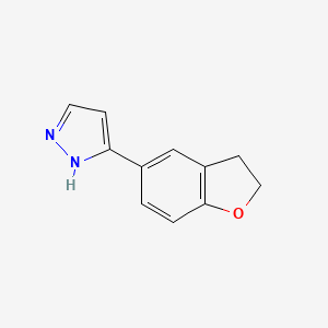 molecular formula C11H10N2O B12082001 3-(2,3-Dihydrobenzo[B]Furan-5-Yl)-1H-Pyrazole CAS No. 4763-32-0