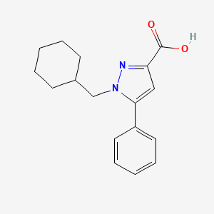 molecular formula C17H20N2O2 B12082014 1-(Cyclohexylmethyl)-5-phenyl-1H-pyrazole-3-carboxylic acid 
