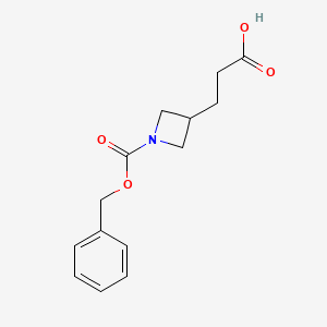 molecular formula C14H17NO4 B12082019 3-{1-[(Benzyloxy)carbonyl]azetidin-3-yl}propanoic acid 