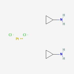 molecular formula C6H14Cl2N2Pt B1208206 Platinum (II), bis(cyclopropylammine)dichloro-, trans- CAS No. 38780-38-0
