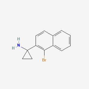 molecular formula C13H12BrN B12082153 1-(1-Bromonaphthalen-2-YL)cyclopropan-1-amine 