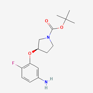 molecular formula C15H21FN2O3 B12082177 tert-Butyl (3R)-3-(5-amino-2-fluorophenoxy)pyrrolidine-1-carboxylate 