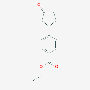 molecular formula C14H16O3 B120822 Ethyl 4-(3-oxocyclopentyl)benzoate CAS No. 154468-61-8