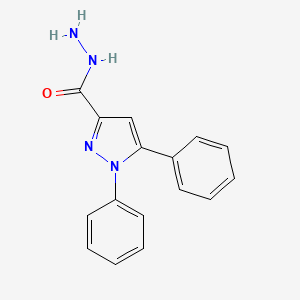 molecular formula C16H14N4O B1208220 1H-Pyrazole-3-carboxylic acid, 1,5-diphenyl-, hydrazide CAS No. 93020-67-8