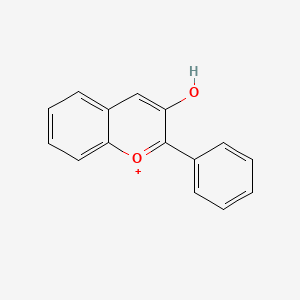 molecular formula C15H11O2+ B1208221 3-Hydroxy-2-phenylchromenylium 