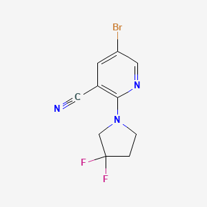 molecular formula C10H8BrF2N3 B12082226 5-Bromo-2-(3,3-difluoropyrrolidin-1-yl)nicotinonitrile 