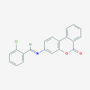molecular formula C20H12ClNO2 B1208227 3-[(2-Chlorobenzylidene)amino]-6H-dibenzo[b,d]pyran-6-one CAS No. 6967-05-1