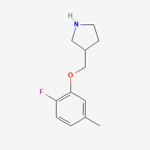 molecular formula C12H16FNO B12082286 3-[(2-Fluoro-5-methylphenoxy)methyl]pyrrolidine 