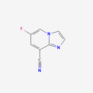 molecular formula C8H4FN3 B12082290 6-Fluoroimidazo[1,2-a]pyridine-8-carbonitrile 