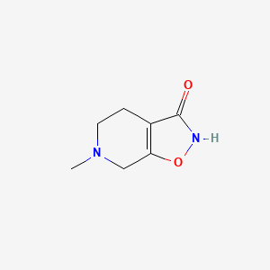 molecular formula C7H10N2O2 B1208230 Isoxazolo[5,4-c]pyridin-3(2H)-one, 4,5,6,7-tetrahydro-6-methyl- CAS No. 83912-99-6