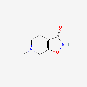 molecular formula C7H10N2O2 B1208230 6-Methyl-4,5,6,7-tetrahydroisoxazolo(5,4-c)pyridin-3-ol CAS No. 83912-99-6