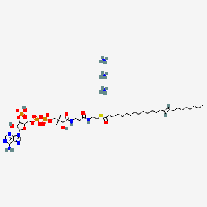 molecular formula C45H89N10O17P3S B12082331 triazanium;[5-(6-aminopurin-9-yl)-4-hydroxy-2-[[[[3-hydroxy-2,2-dimethyl-4-oxo-4-[[3-oxo-3-[2-[(E)-tetracos-15-enoyl]sulfanylethylamino]propyl]amino]butoxy]-oxidophosphoryl]oxy-oxidophosphoryl]oxymethyl]oxolan-3-yl] hydrogen phosphate 