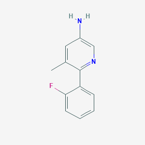 molecular formula C12H11FN2 B12082398 6-(2-Fluorophenyl)-5-methylpyridin-3-amine 