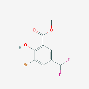 molecular formula C9H7BrF2O3 B12082436 Methyl 3-bromo-5-(difluoromethyl)-2-hydroxy-benzoate 