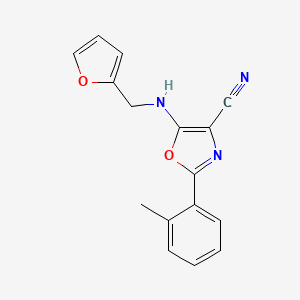 molecular formula C16H13N3O2 B1208249 5-(2-Furanylmethylamino)-2-(2-methylphenyl)-4-oxazolecarbonitrile 