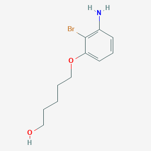 molecular formula C11H16BrNO2 B12082505 5-(3-Amino-2-bromophenoxy)pentan-1-ol 
