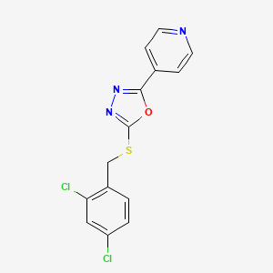 molecular formula C14H9Cl2N3OS B1208253 2-[(2,4-Dichlorophenyl)methylthio]-5-pyridin-4-yl-1,3,4-oxadiazole 