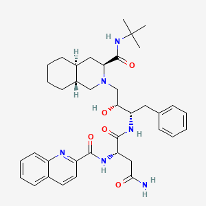 (2S)-N-[(2S,3R)-4-[(3S,4aS,8aR)-3-[(tert-butylamino)-oxomethyl]-3,4,4a,5,6,7,8,8a-octahydro-1H-isoquinolin-2-yl]-3-hydroxy-1-phenylbutan-2-yl]-2-[[oxo(2-quinolinyl)methyl]amino]butanediamide