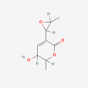 2H-Pyran-2-one, 5,6-dihydro-5-hydroxy-6-methyl-3-(3-methyloxiranyl)-