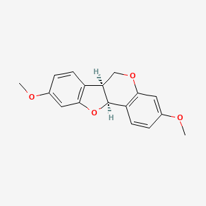 molecular formula C17H16O4 B1208262 6H-Benzofuro(3,2-c)(1)benzopyran, 6a,11a-dihydro-3,9-dimethoxy-, (6aR,11aR)-rel- CAS No. 7678-43-5
