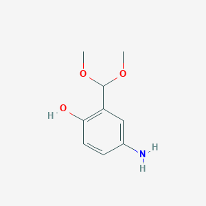 molecular formula C9H13NO3 B12082642 4-Amino-2-(dimethoxymethyl)phenol 