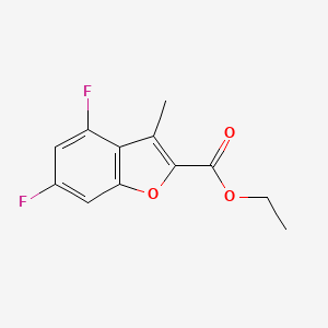 molecular formula C12H10F2O3 B12082685 Ethyl 4,6-difluoro-3-methyl-1-benzofuran-2-carboxylate 