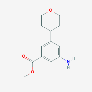 molecular formula C13H17NO3 B12082715 Methyl 3-amino-5-(tetrahydro-2H-pyran-4-yl)benzoate 