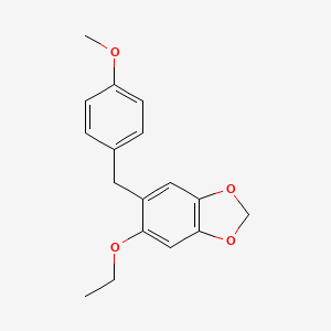 molecular formula C17H18O4 B1208279 5-Ethoxy-6-((4-methoxyphenyl)methyl)-1,3-benzodioxole CAS No. 71712-08-8