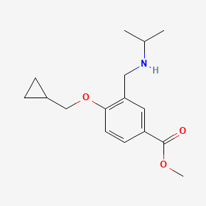 molecular formula C16H23NO3 B12082794 Methyl 4-(cyclopropylmethoxy)-3-((isopropylamino)methyl)benzoate 