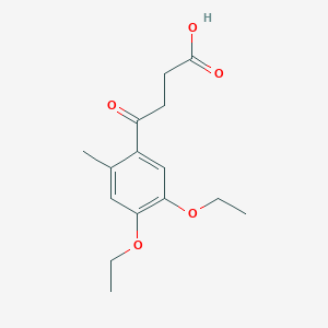 molecular formula C15H20O5 B12083013 Benzenebutanoic acid, 4,5-diethoxy-2-methyl-gamma-oxo- CAS No. 41826-96-4