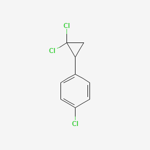 molecular formula C9H7Cl3 B12083014 Benzene, 1-chloro-4-(2,2-dichlorocyclopropyl)- 