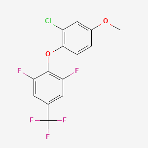 molecular formula C14H8ClF5O2 B12083023 2-(2-Chloro-4-methoxy-phenoxy)-1,3-difluoro-5-(trifluoromethyl)benzene 