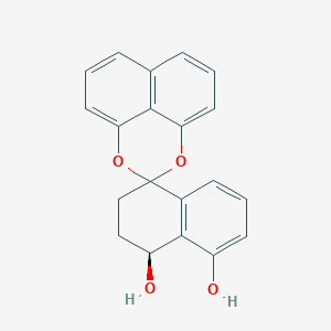 molecular formula C20H16O4 B1208305 (1S)-spiro[2,3-dihydro-1H-naphthalene-4,3'-2,4-dioxatricyclo[7.3.1.05,13]trideca-1(12),5,7,9(13),10-pentaene]-1,8-diol 
