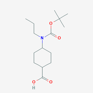 molecular formula C15H27NO4 B12083068 (1r,4r)-4-((Tert-butoxycarbonyl)(propyl)amino)cyclohexanecarboxylic acid 