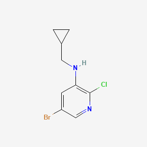 molecular formula C9H10BrClN2 B12083071 5-Bromo-2-chloro-N-(cyclopropylmethyl)pyridin-3-amine 