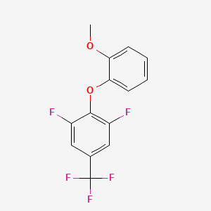 molecular formula C14H9F5O2 B12083109 1,3-Difluoro-2-(2-methoxyphenoxy)-5-(trifluoromethyl)benzene 