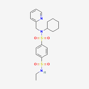 molecular formula C20H27N3O4S2 B1208313 N4-cyclohexyl-N1-ethyl-N4-(2-pyridinylmethyl)benzene-1,4-disulfonamide 