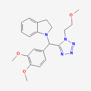 molecular formula C21H25N5O3 B1208315 1-[(3,4-Dimethoxyphenyl)-[1-(2-methoxyethyl)-5-tetrazolyl]methyl]-2,3-dihydroindole 