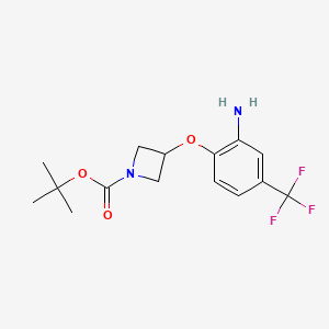 molecular formula C15H19F3N2O3 B12083152 tert-Butyl 3-(2-amino-4-(trifluoromethyl)phenoxy)azetidine-1-carboxylate 