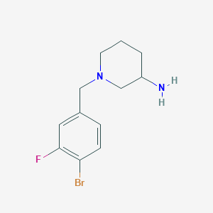 molecular formula C12H16BrFN2 B12083174 1-[(4-Bromo-3-fluorophenyl)methyl]piperidin-3-amine 