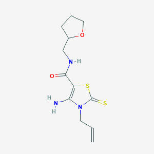 molecular formula C12H17N3O2S2 B1208318 4-氨基-N-(2-氧代环己基甲基)-3-丙-2-烯基-2-硫代亚胺-5-噻唑甲酰胺 