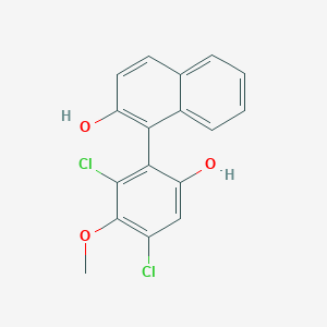 molecular formula C17H12Cl2O3 B12083182 1-(2,4-Dichloro-6-hydroxy-3-methoxyphenyl)naphthalen-2-OL 