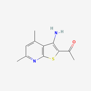 molecular formula C11H12N2OS B1208319 1-(3-Amino-4,6-dimethylthieno[2,3-b]pyridin-2-yl)ethanone CAS No. 52505-42-7