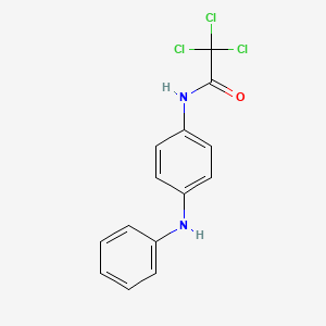 molecular formula C14H11Cl3N2O B1208322 N-(4-anilinophenyl)-2,2,2-trichloroacetamide 