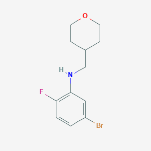molecular formula C12H15BrFNO B12083271 5-Bromo-2-fluoro-N-[(oxan-4-yl)methyl]aniline 