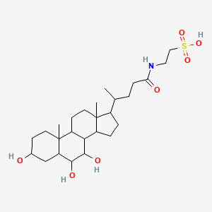 molecular formula C26H45NO7S B12083273 2-[[(4R)-4-[(3R,5R,6S,7R,10R,13R,17R)-3,6,7-trihydroxy-10,13-dimethyl-2,3,4,5,6,7,8,9,11,12,14,15,16,17-tetradecahydro-1H-cyclopenta[a]phenanthren-17-yl]pentanoyl]amino]ethanesulfonic acid 
