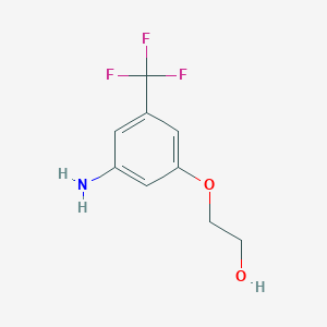 molecular formula C9H10F3NO2 B12083286 2-[3-Amino-5-(trifluoromethyl)phenoxy]ethan-1-ol 