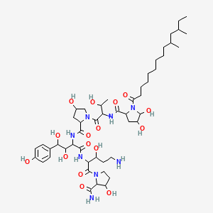 molecular formula C50H82N8O16 B12083308 5-Des(2-aminoethylamino)-5-hydroxy-4,5-seco-5,9-cycloCaspofungin 