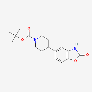 molecular formula C17H22N2O4 B12083333 tert-Butyl 4-(2-oxo-2,3-dihydrobenzo[d]oxazol-5-yl)piperidine-1-carboxylate 