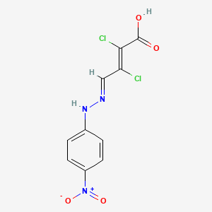 molecular formula C10H7Cl2N3O4 B12083335 2,3-Dichloro-4-[2-(4-nitrophenyl)hydrazono]but-2-enoic acid 